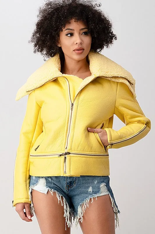 Zip It PU Fur Jacket